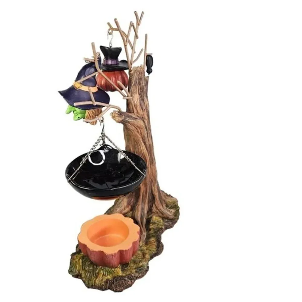 Yankee Candle Halloween Haunted Tree Tart Wax Warmer RARE Witch Ghost Bat Spooky